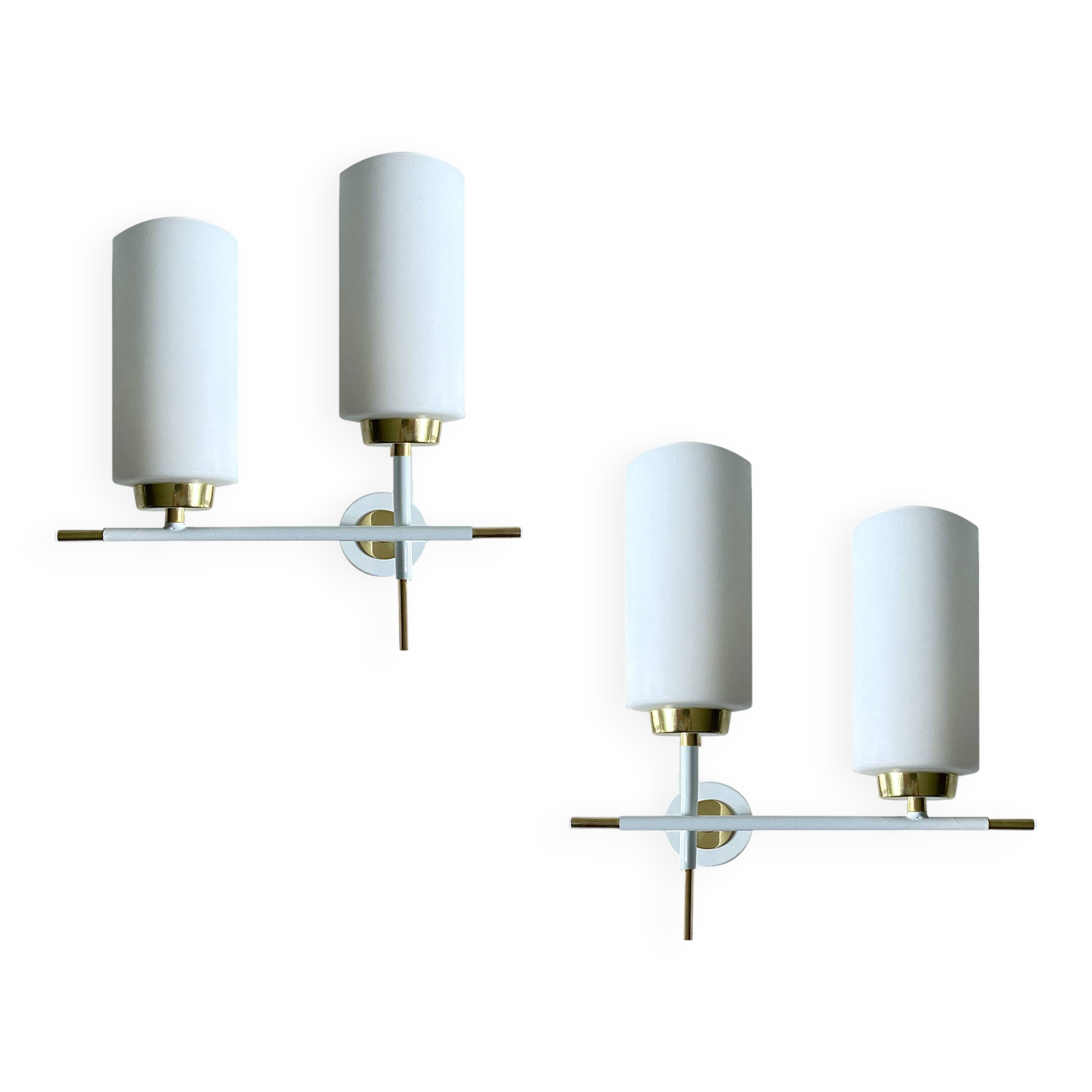 Pair of vintage architectural wall lights, 1960s