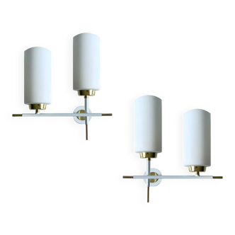 Paire appliques vintage architectoniques , annees 60