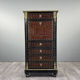 Secretary from the time of Napoleon III in marquetry and gilded bronzes, 19th century.
