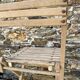 Antique folding chair with wooden slats