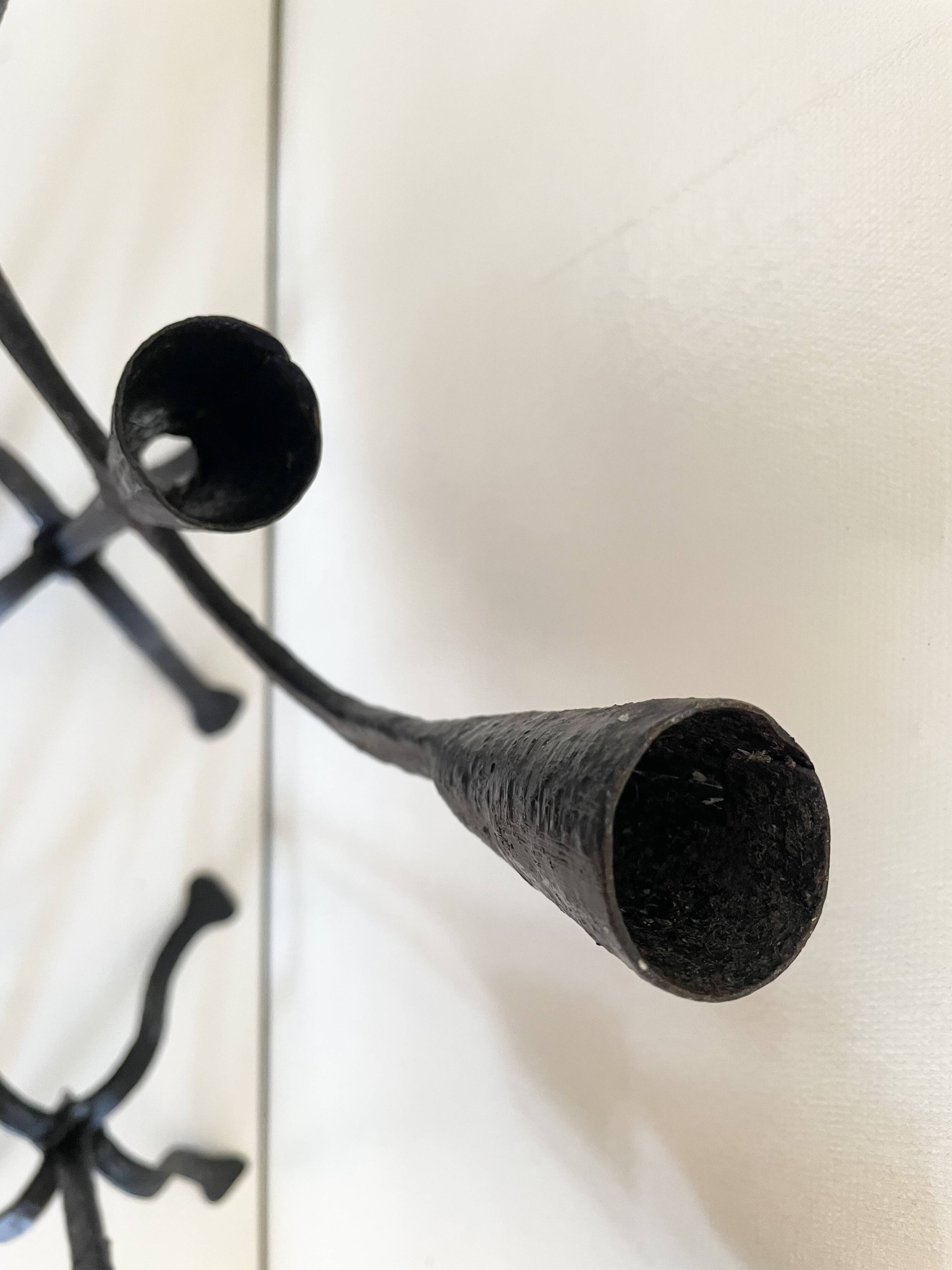 Wrought iron candlesticks