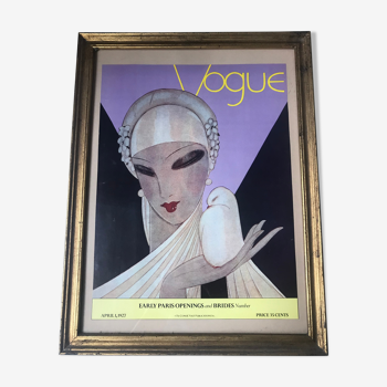 Illustration couverture d'un ancien magazine Vogue sous cadre