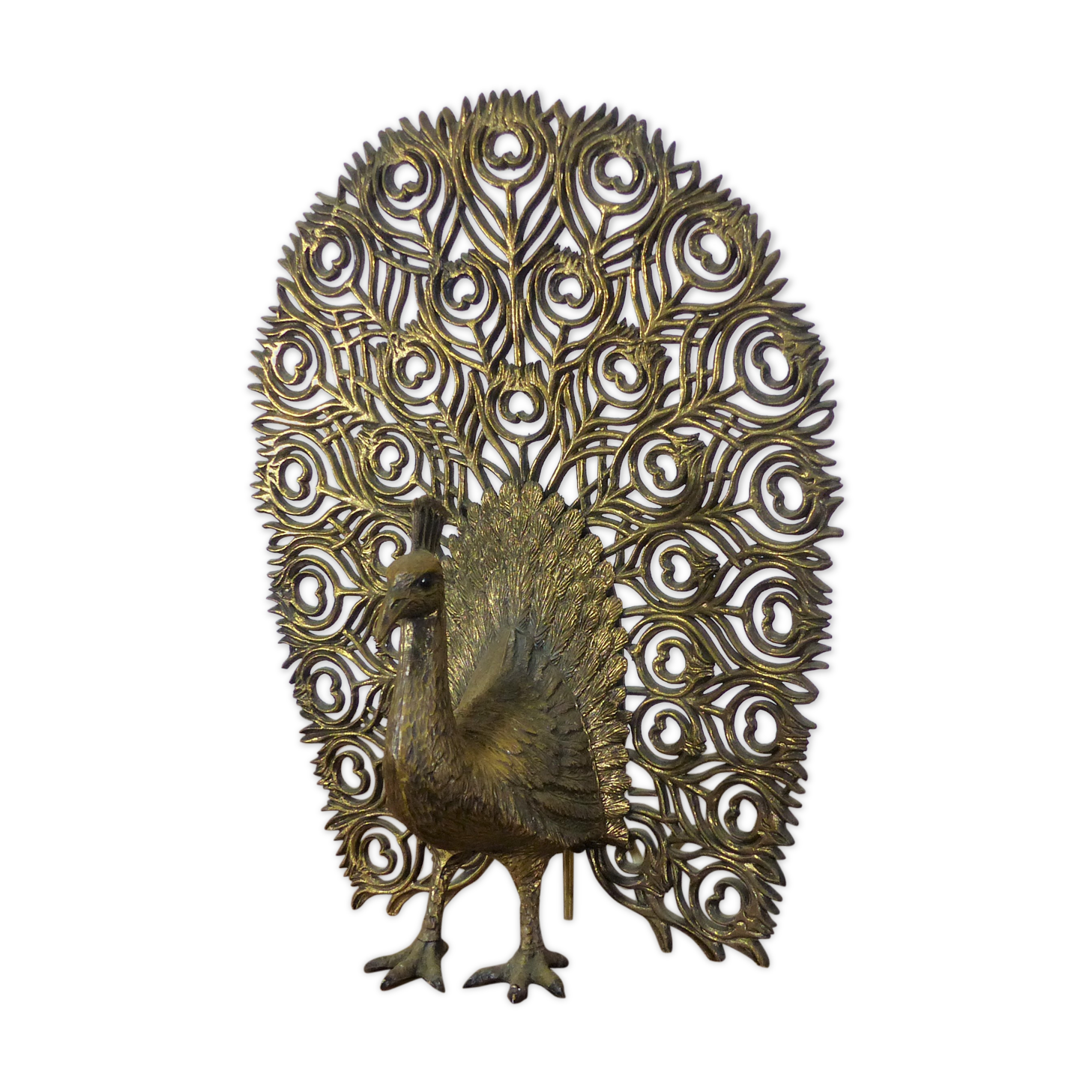 Vintage peacock screen lamp