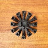 Brutalist cast iron candlestick from mid-century Japan by Jens H. Quistgaard, 1960s.