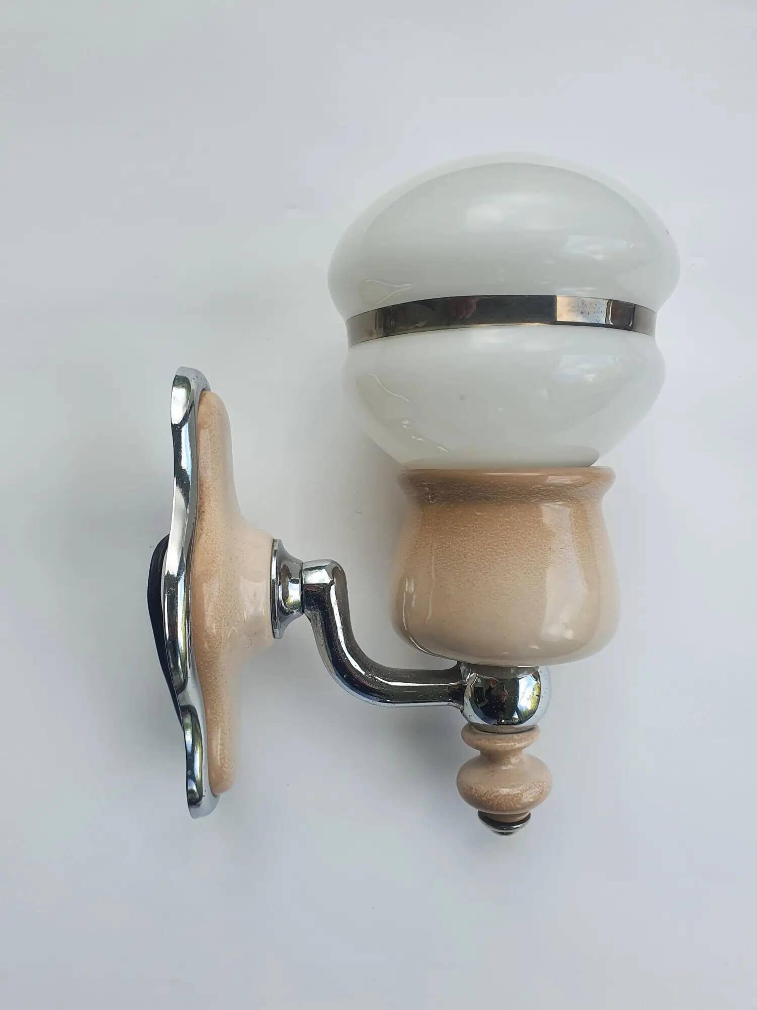 Vintage bathroom wall light and two towel rails set