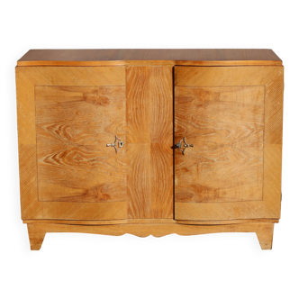French Art Deco Sideboard - Antique Sideboard in Gilded Walnut Marquetry - 1930s