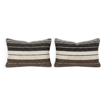 Set of 2 vintage kilim cushion covers 41x61 cm
