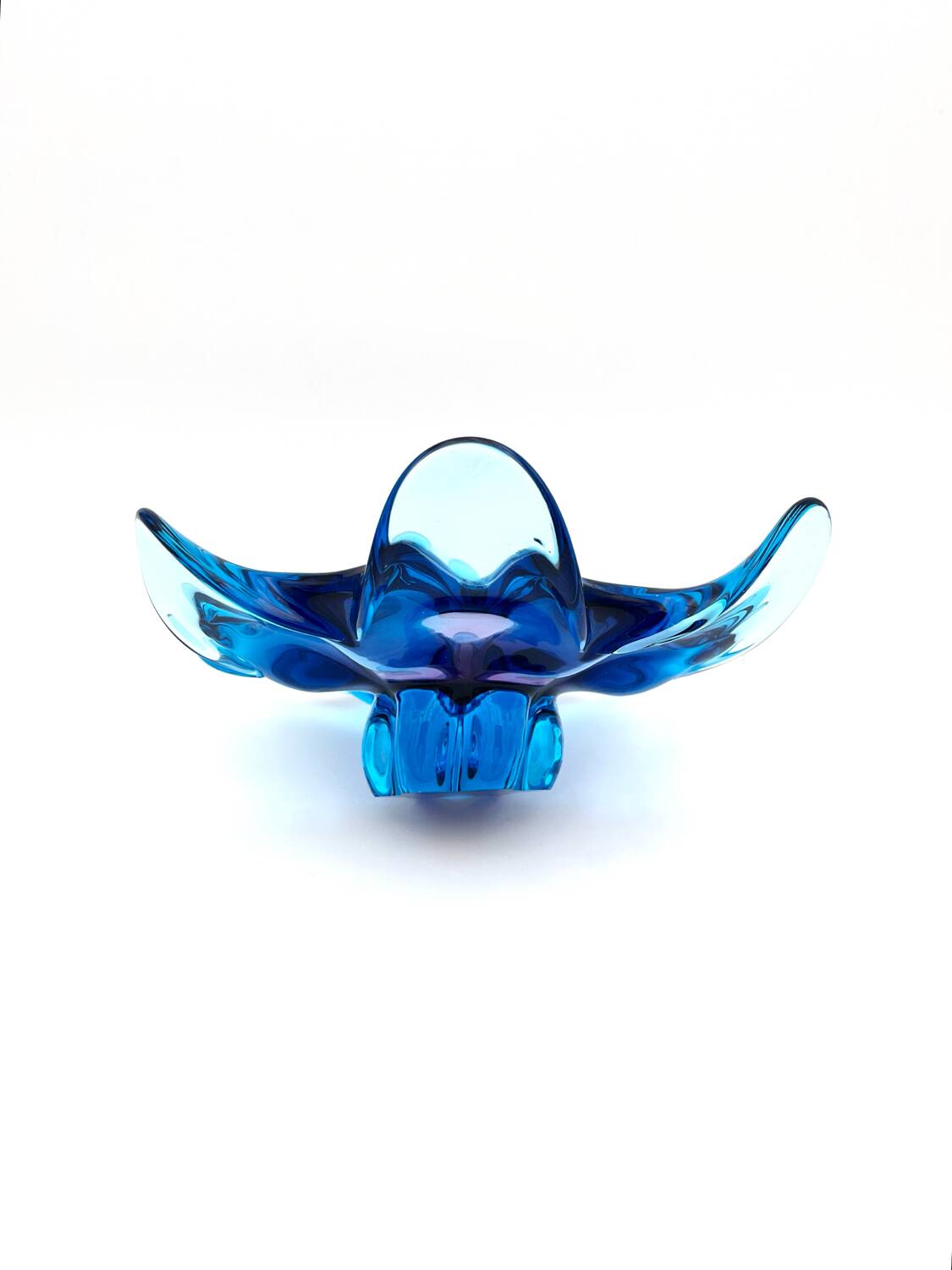 Coupe Centrepiece - Solid Bohemian Crystal - Amethyst Blue