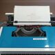 Blue Underwood 315 typewriter