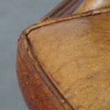 Vintage Sheepskin Leather Wingback Chair