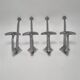4 aluminium coat hooks