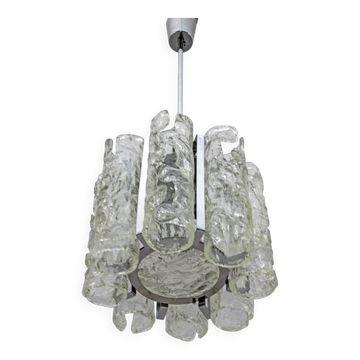Lustre postmoderne en verre de Murano italien de Carlo Nason pour Mazzega, années 1970