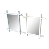 2 Anciens Miroirs en Faux Bambou Peint