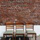 Lot of 3 vintage checkered wood and fabric chairs.