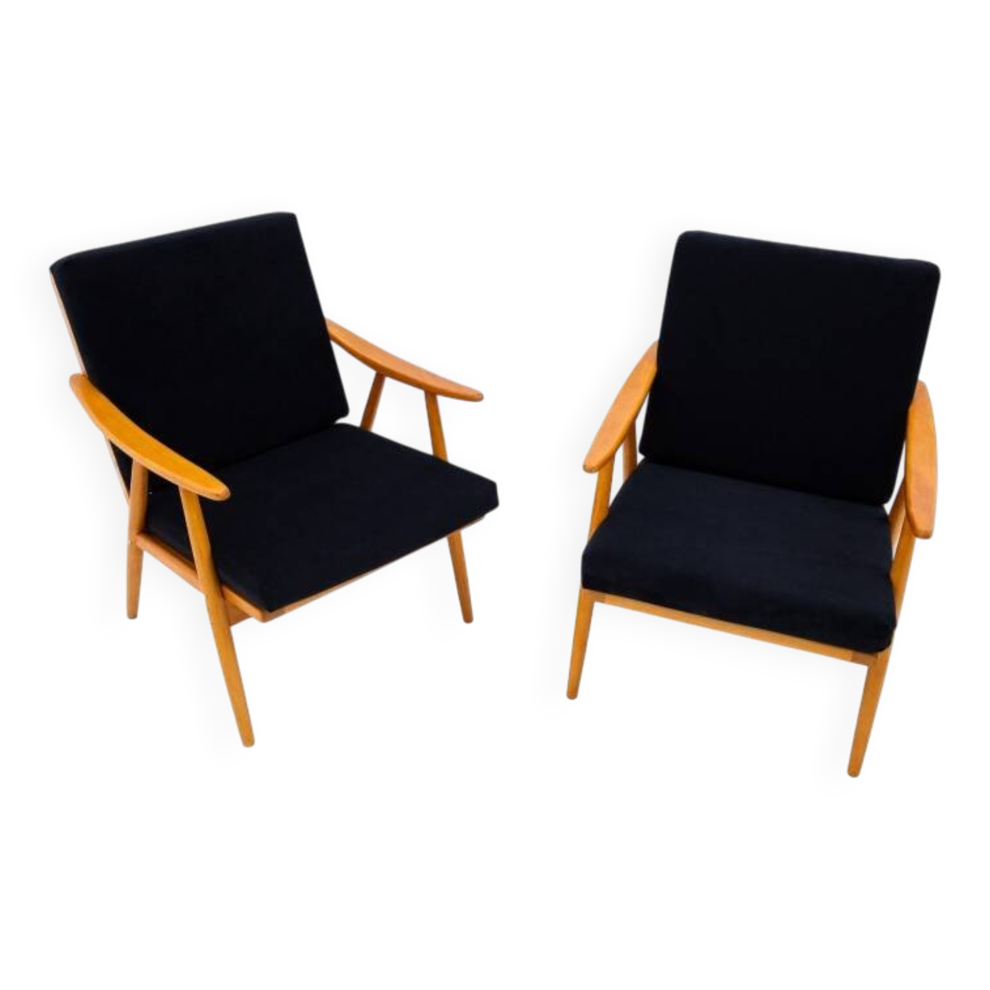 Pair of armchairs, Czechoslovakia, manufacturer TON, 1960s. After renovation.