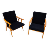 Pair of armchairs, Czechoslovakia, manufacturer TON, 1960s. After renovation.