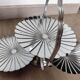 Vintage chrome-plated metal display stand for appetizers and petits fours