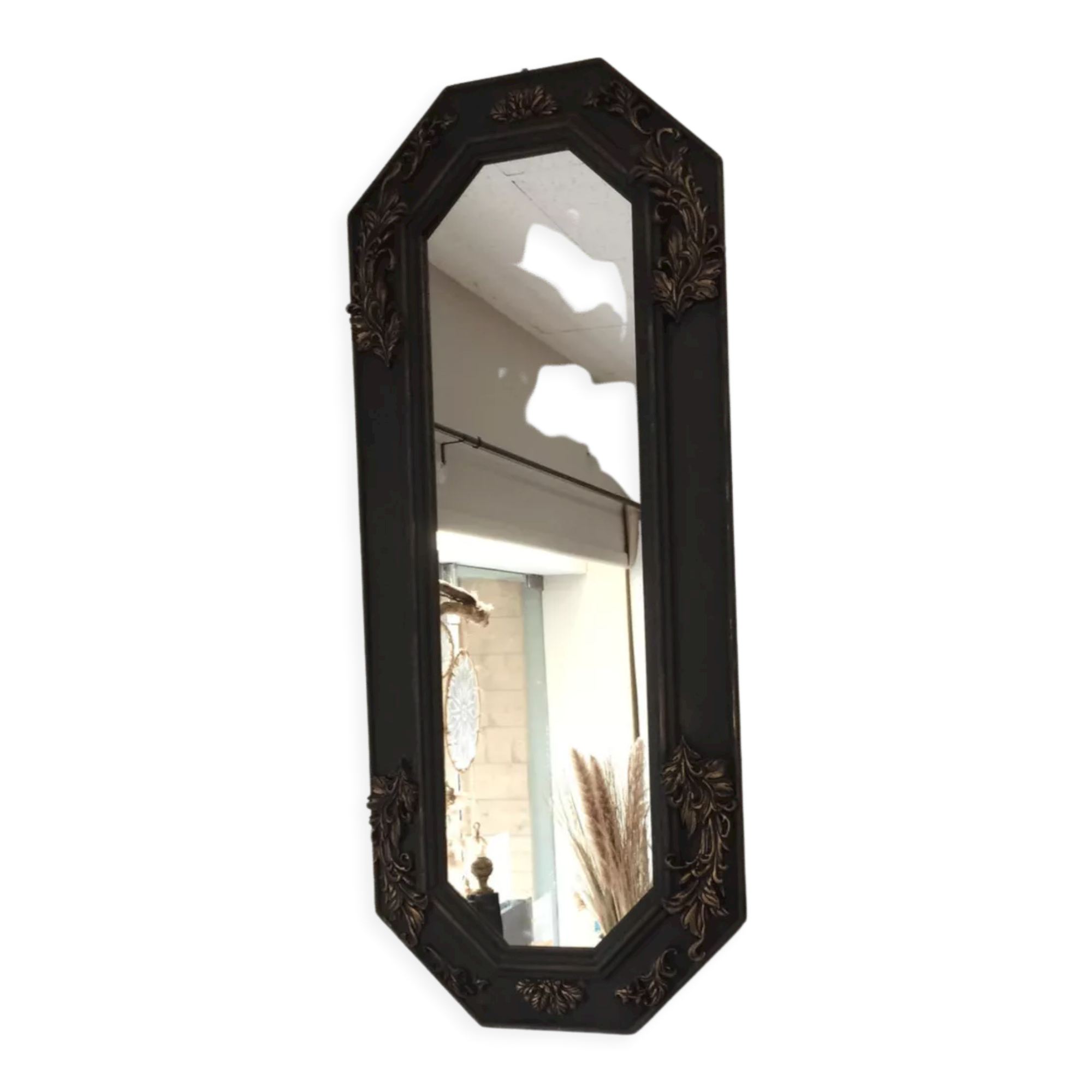Wooden mirror with molding