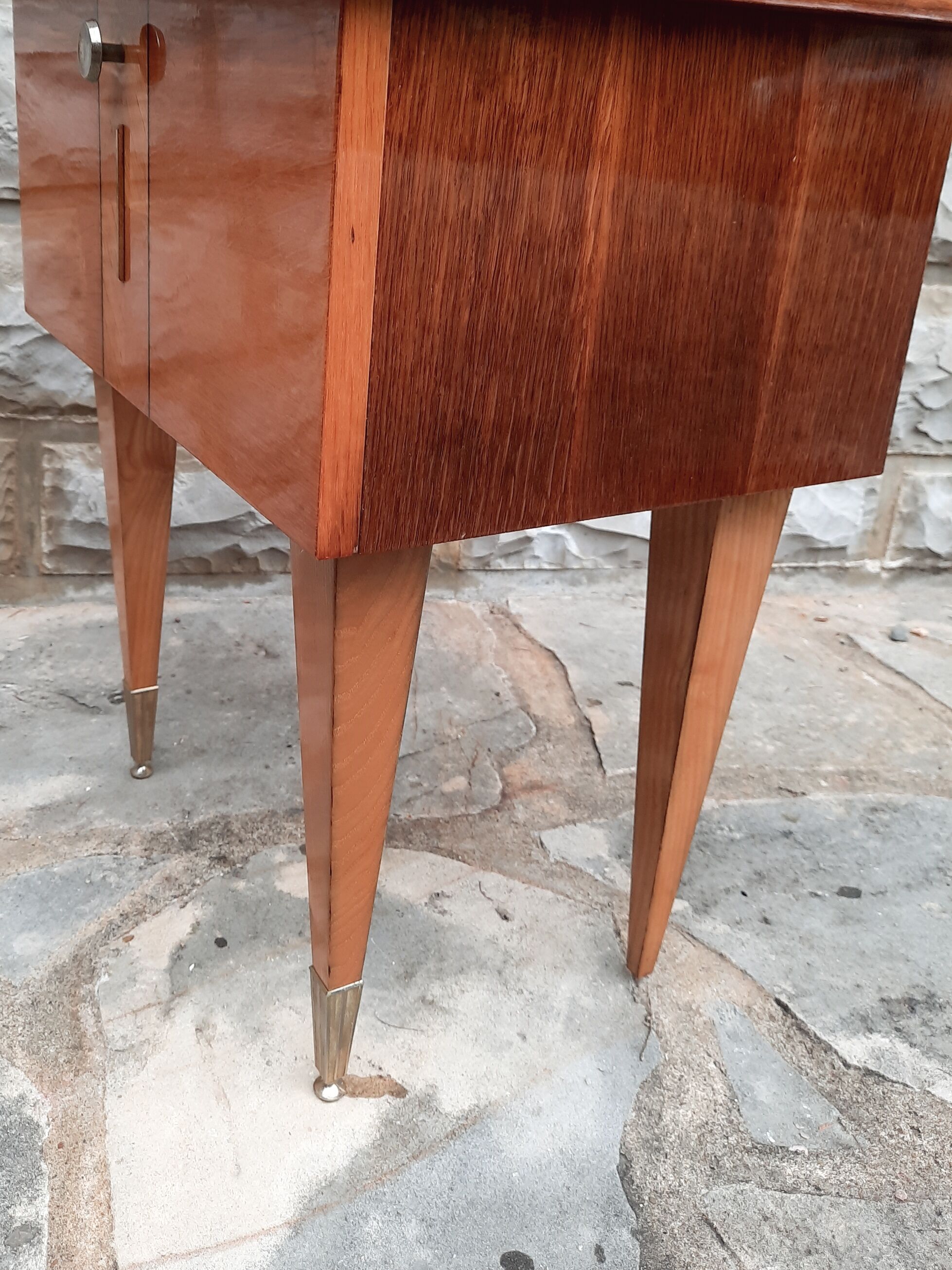 Bedside table in veneer varnished wood