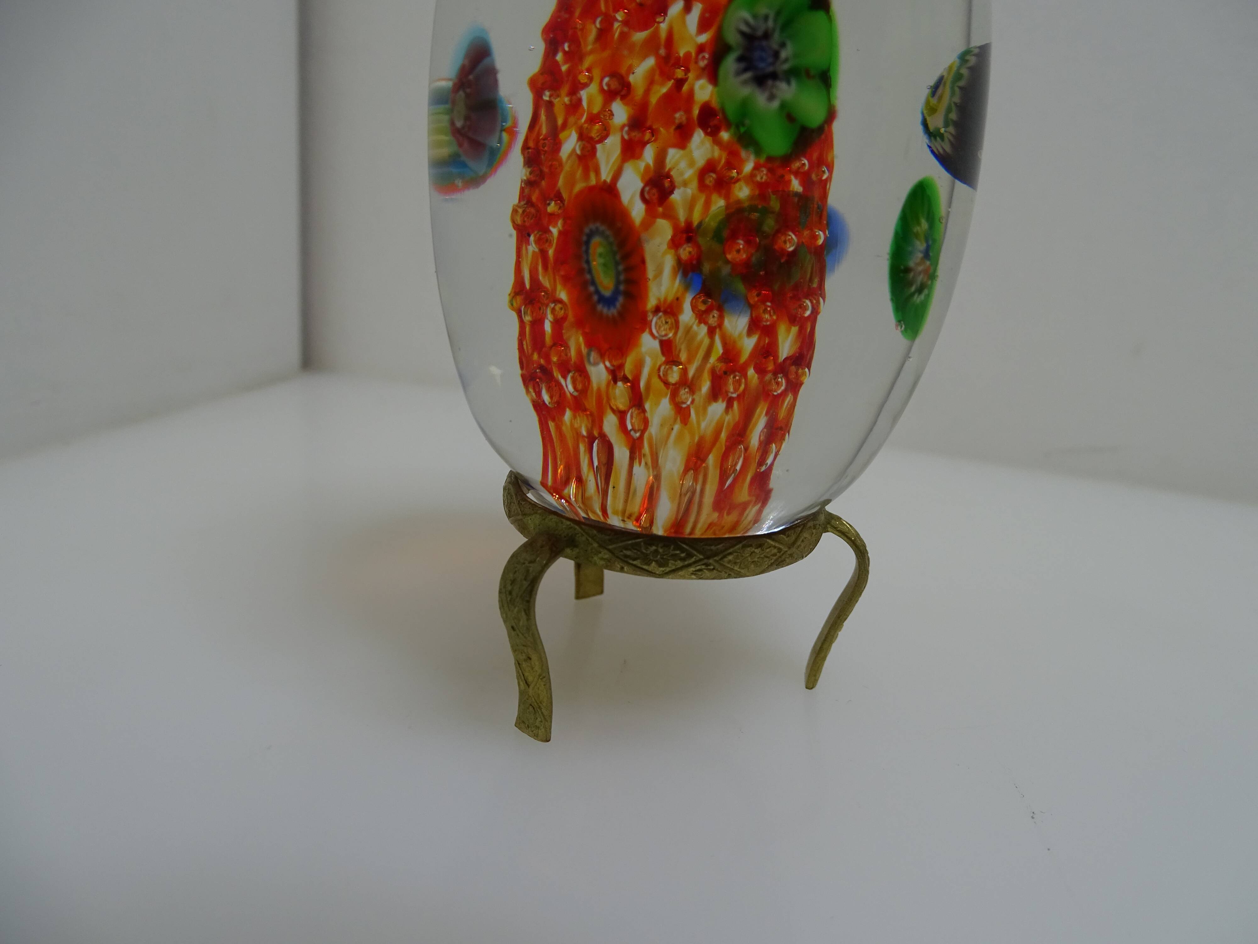 Press paper egg flowers millefiori glass
