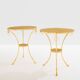 Set of 4 neoclassical side tables in brass and marble by Maison Charles, 1960.