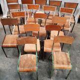 Lot ancienne chaises d'école vintage