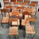 Lot ancienne chaises d'école vintage