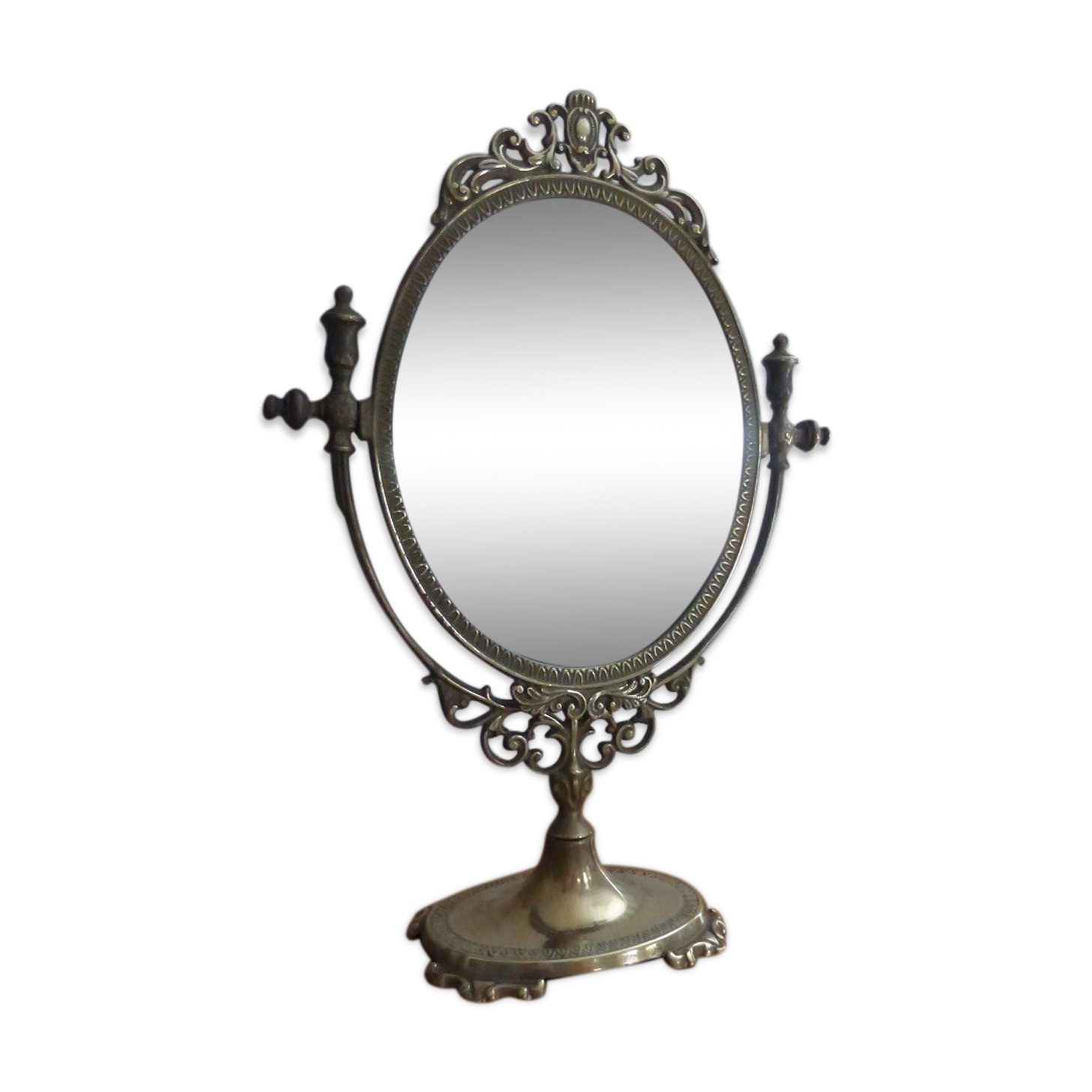 Brass psyche mirror 27x38cm