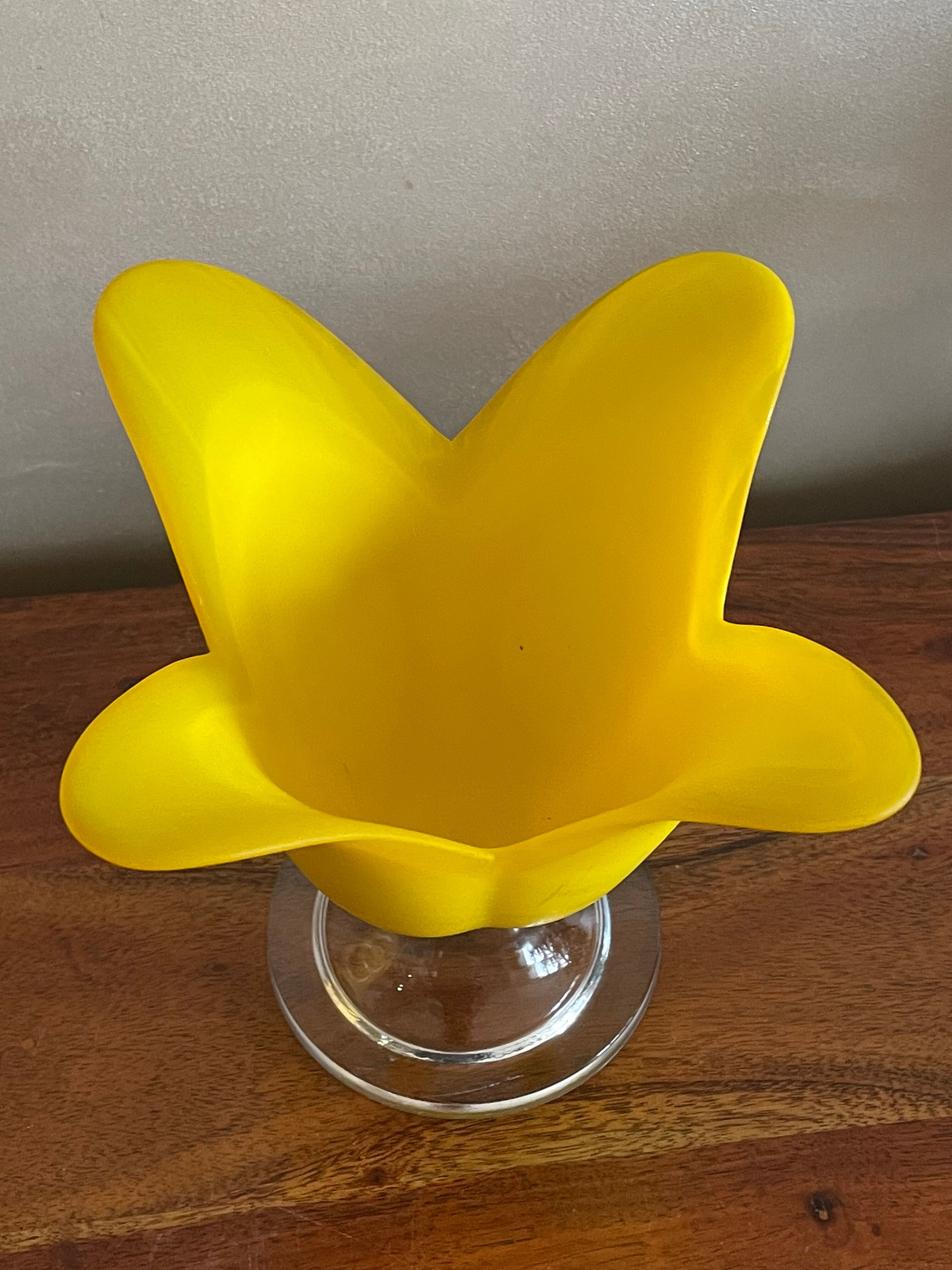 Flower vase made of glass paste