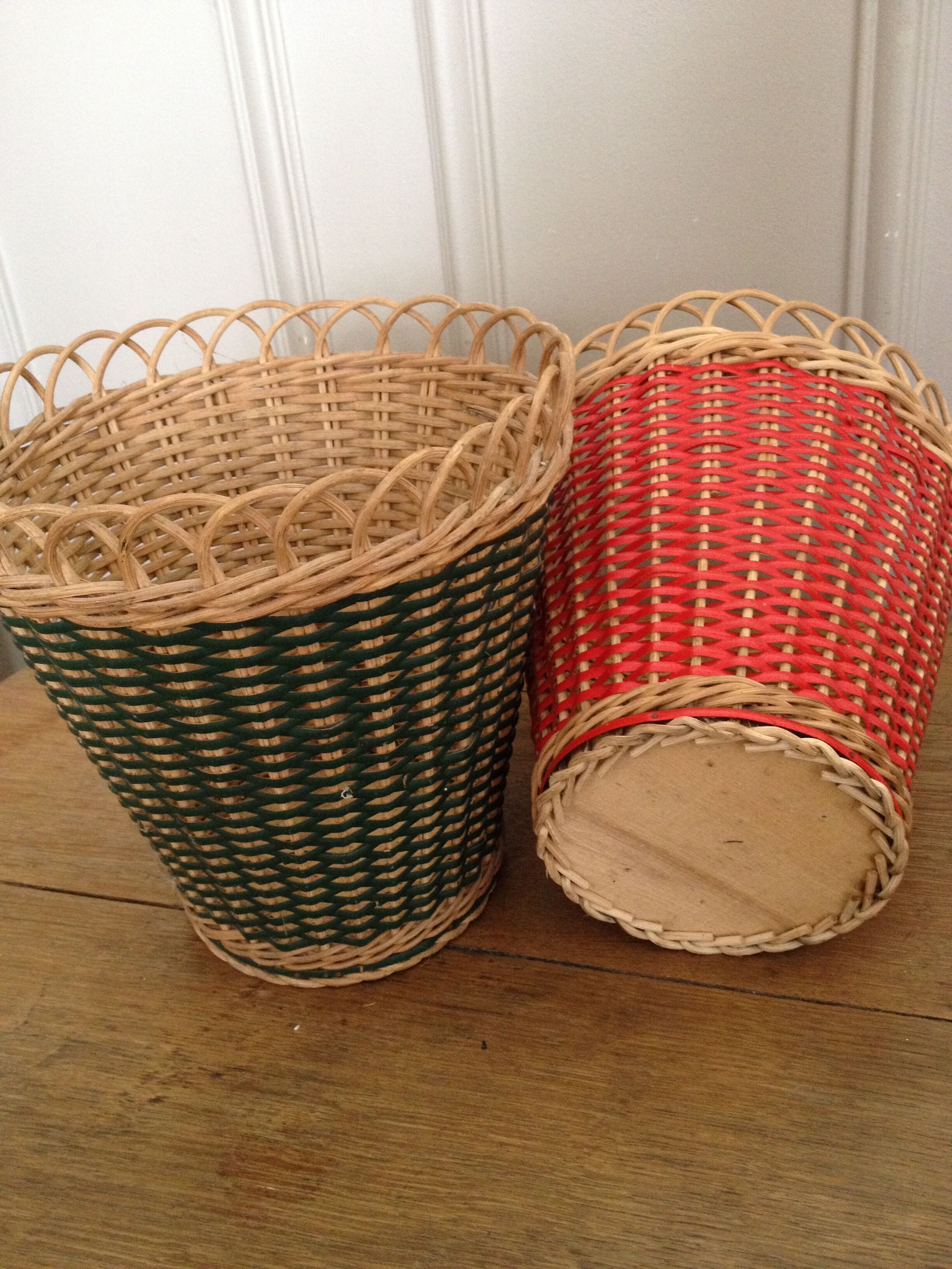 Braided rattan planters