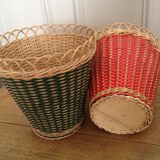 Braided rattan planters