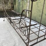 Folding bed in wrought iron 19th century