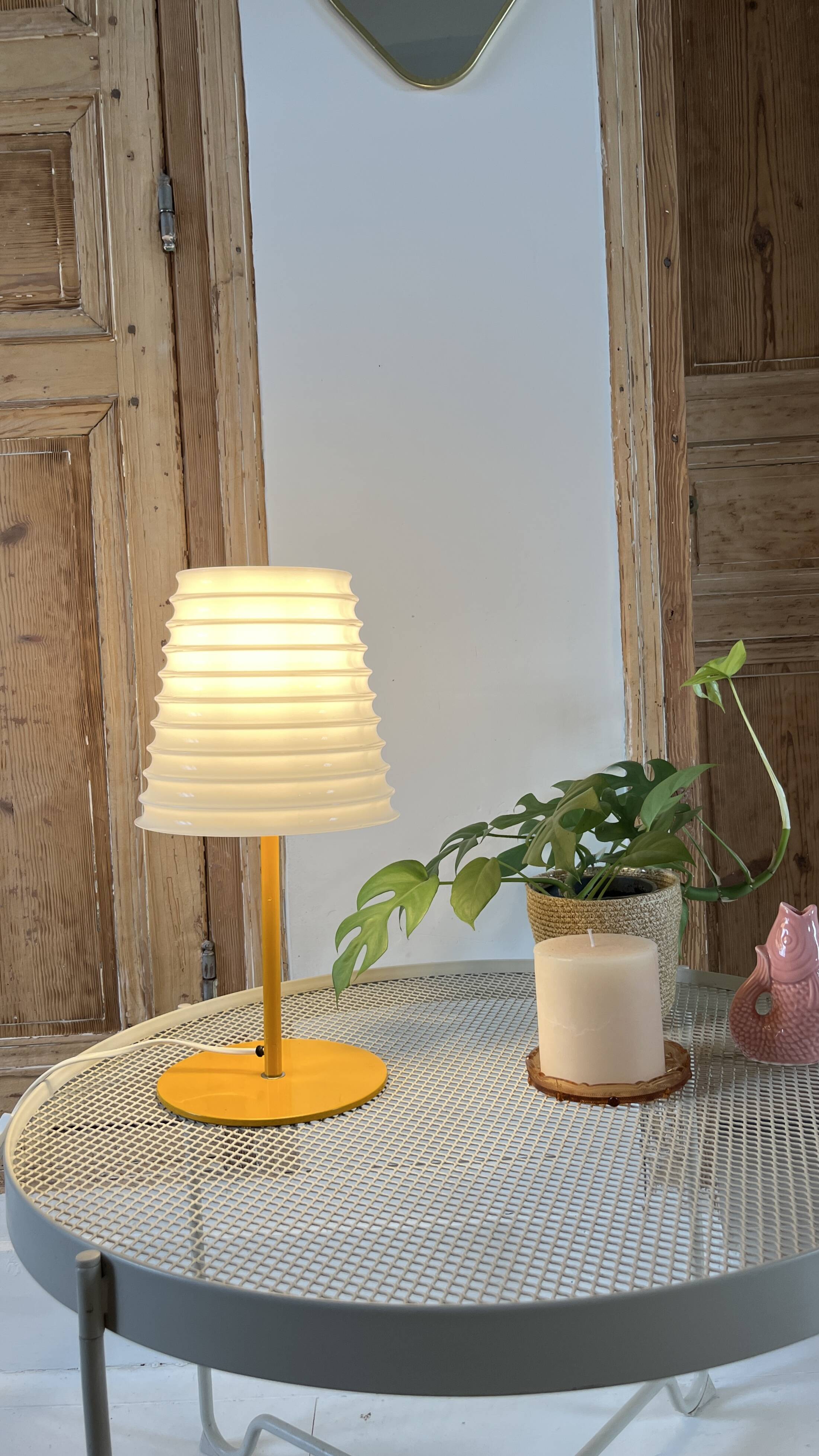 Lampe Leucos Modulo en verre de Murano et métal jaune