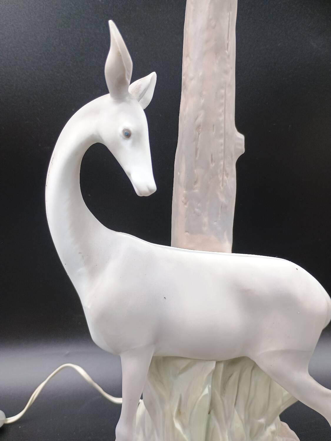 VERY RARE Biche LLADRO Spain Porcelain Table Lamp circa 1970