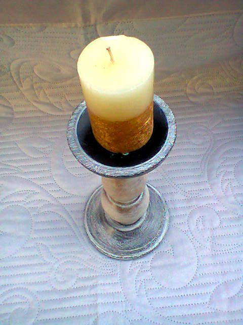 Wooden candlestick