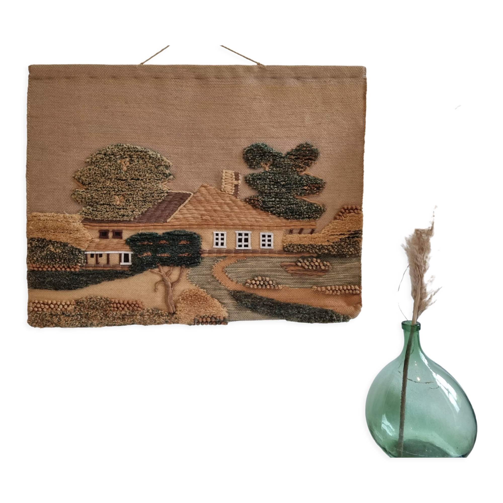 Weaving Vintage wool wall tapestry