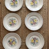 6 Digoin Sarreguemines flat plates from the 40s