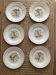 6 Digoin Sarreguemines flat plates from the 40s