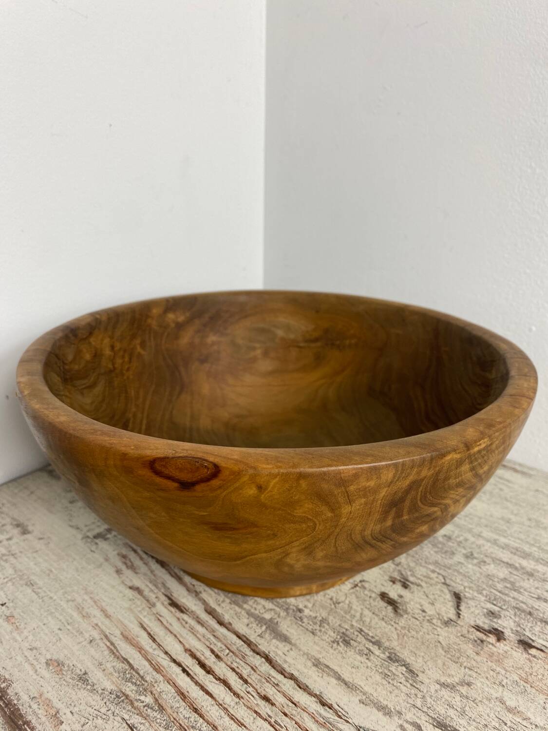 Olive wood salad bowl