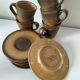 Ensemble 5 tasses et 5 soucoupes  Longchamp France style Japandi