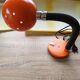 Vintage orange pop desk lamp with a flexible gooseneck - 1970s