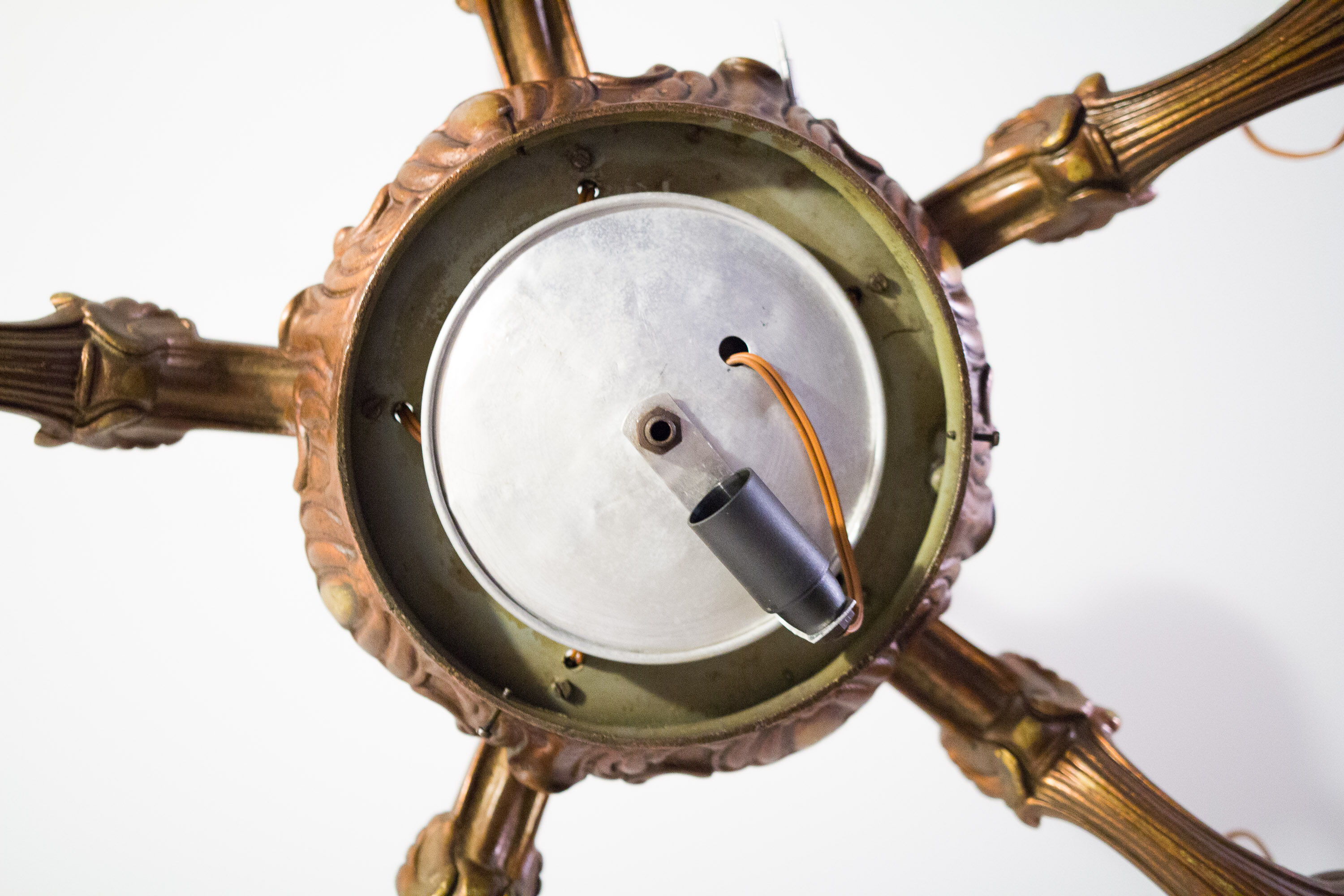 Antique center bowl chandelier