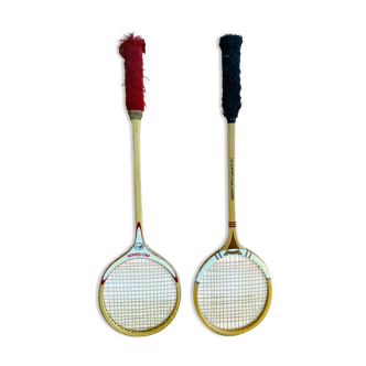 2 antique squash rackets