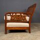 Antique 19thc bergere & dappled walnut suite c.1890