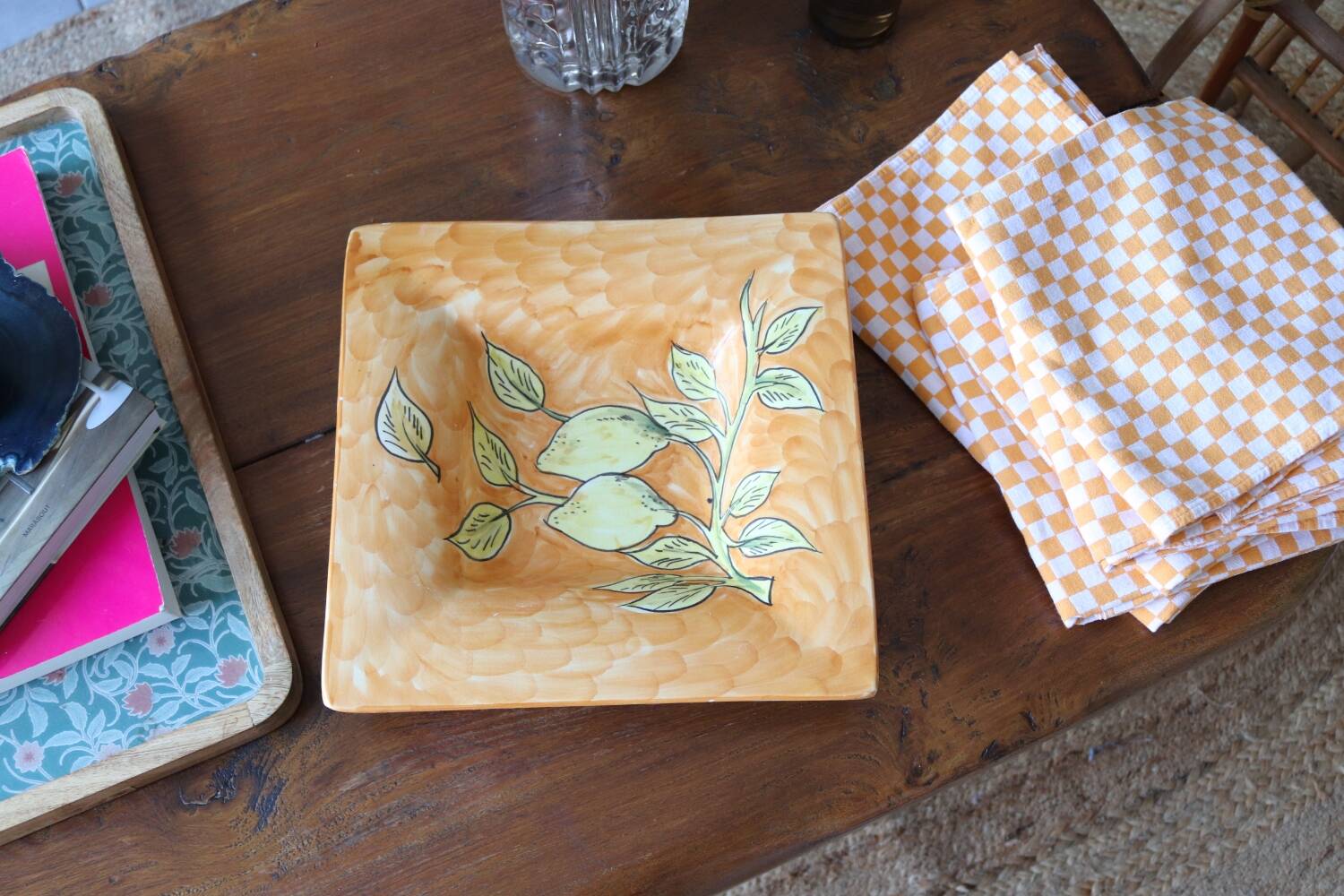 Empty lemon pocket appetizer dish Italy