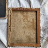 Huiles sur toile portraits couple tableaux anciens