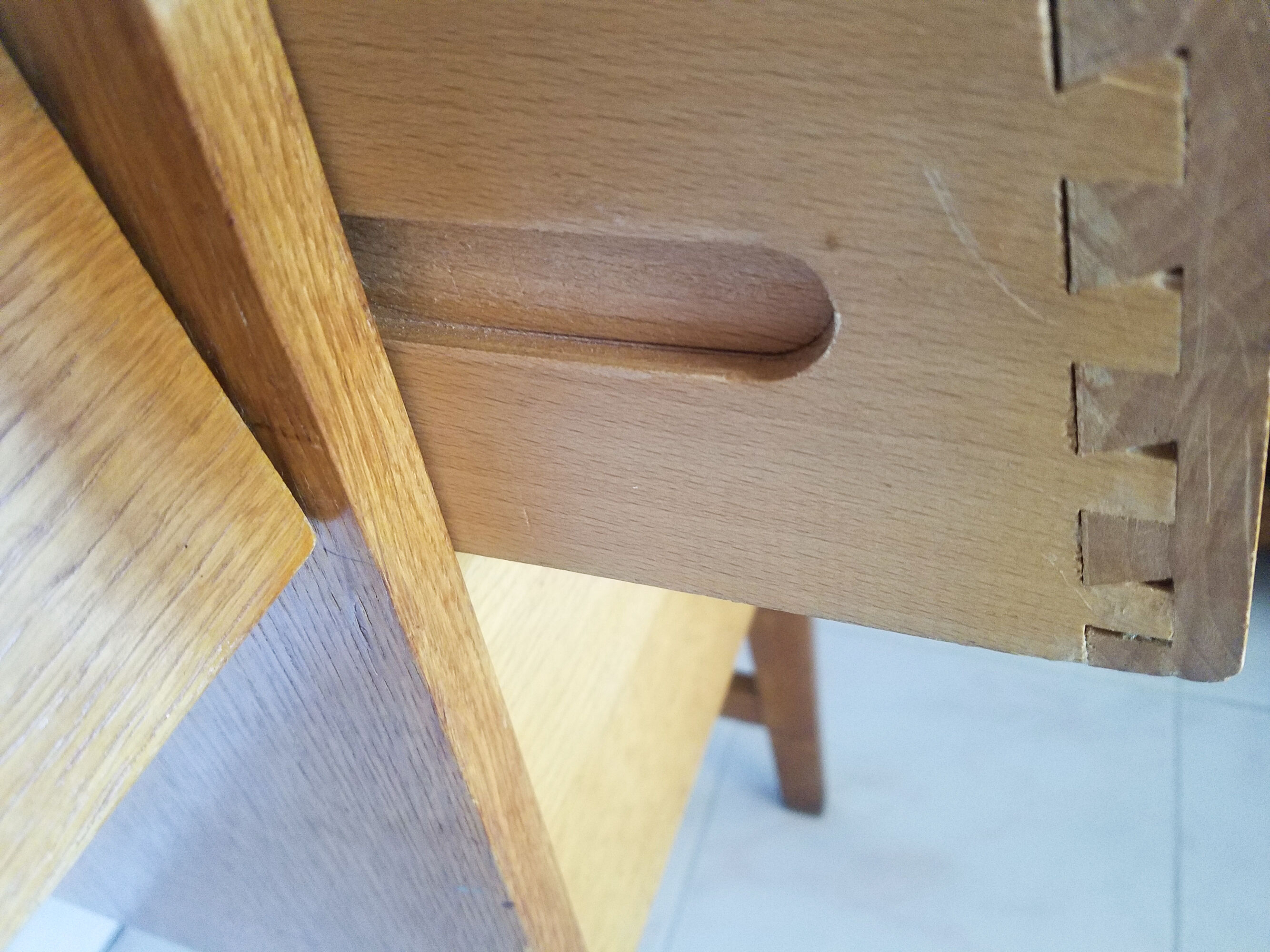 Vintage 1950 oak desk and oak grazing