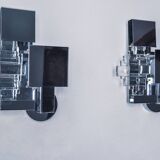 Pair of wall lights from the Sciolari house, chromed metal and Murano glass, Italy, 1970