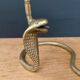 Brass candle holder in the shape of cobra -snake