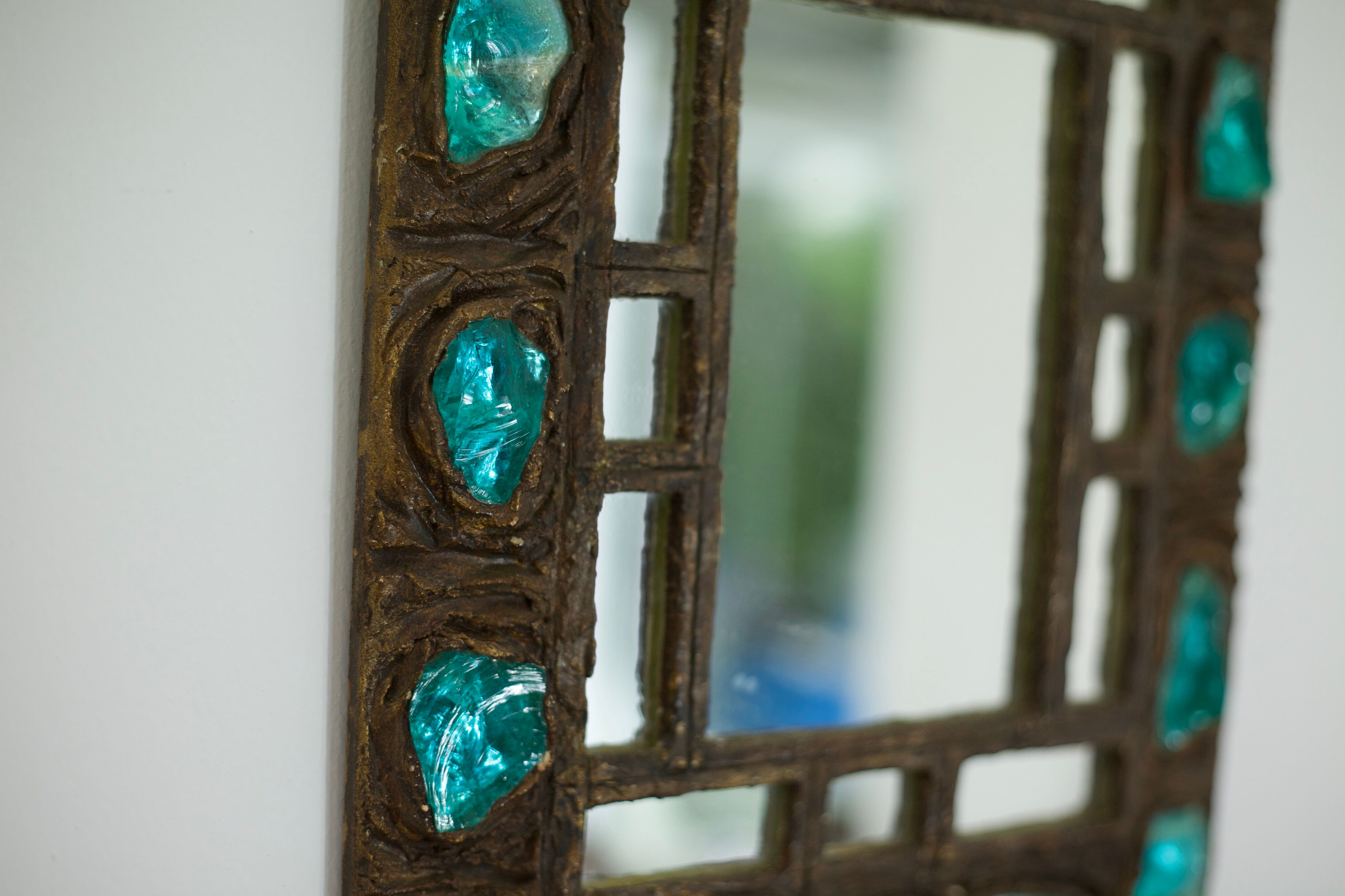 Mirror resin years 60 - 29X36cm